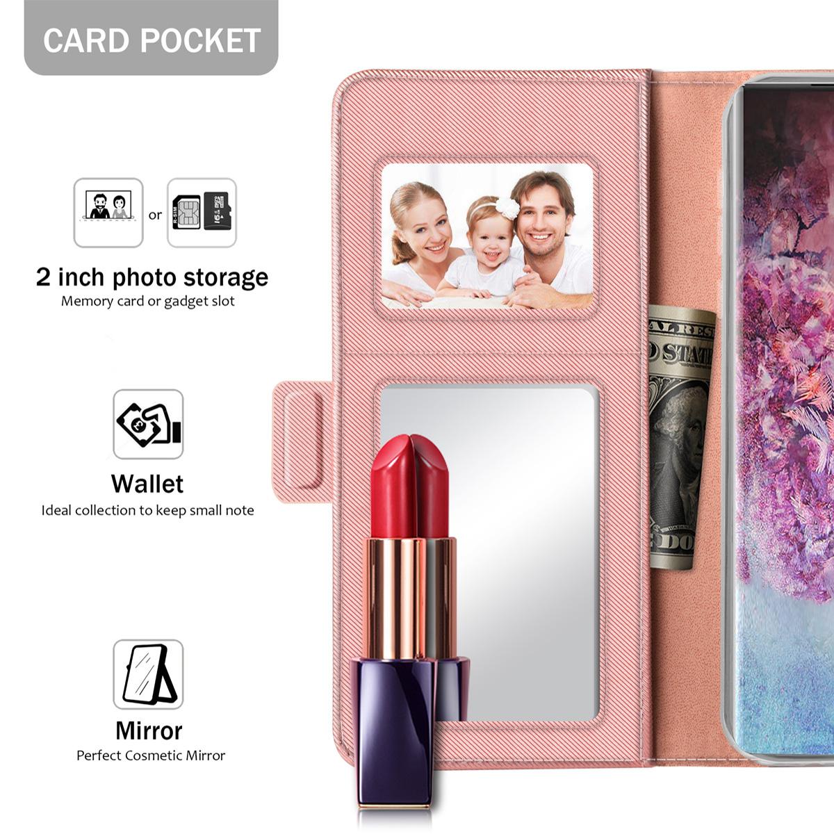 Mobiltaske Spejl Galaxy Note 10 rosaguld