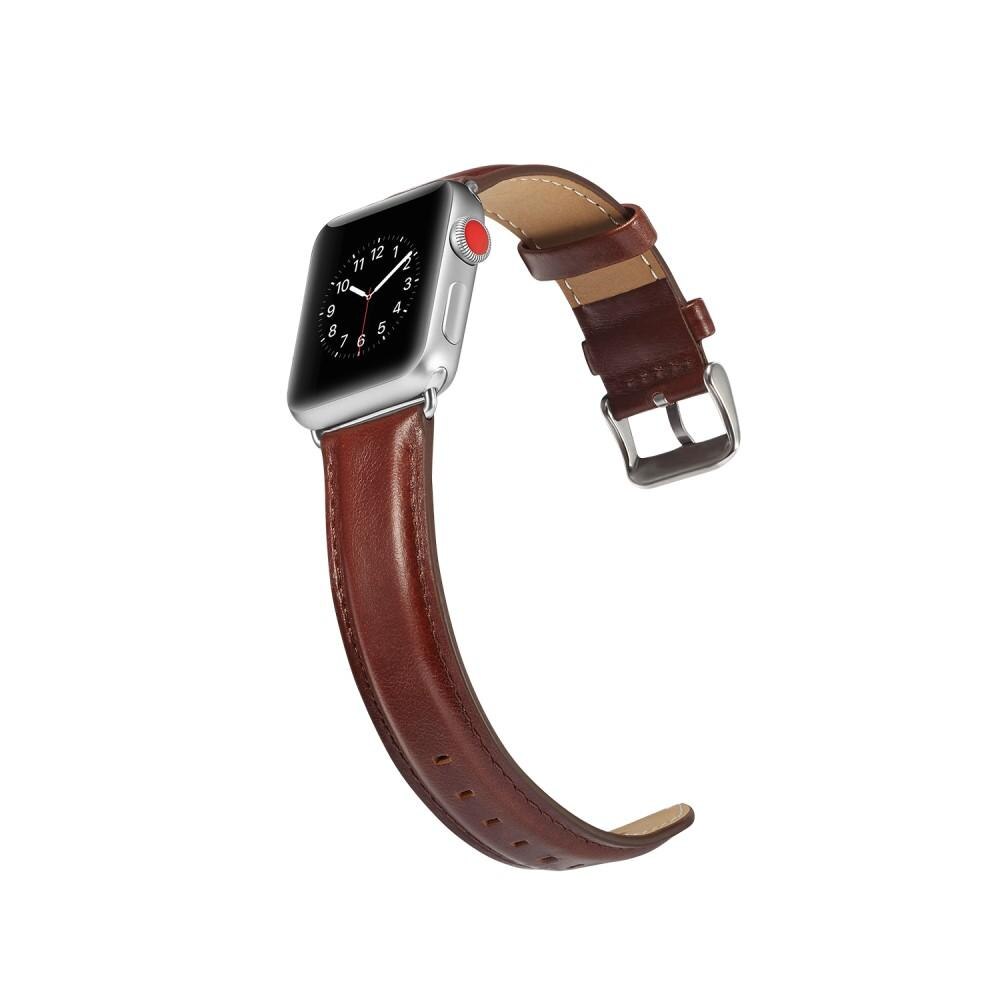 Premium Leather Watch Band Apple Watch Ultra 49mm Brown