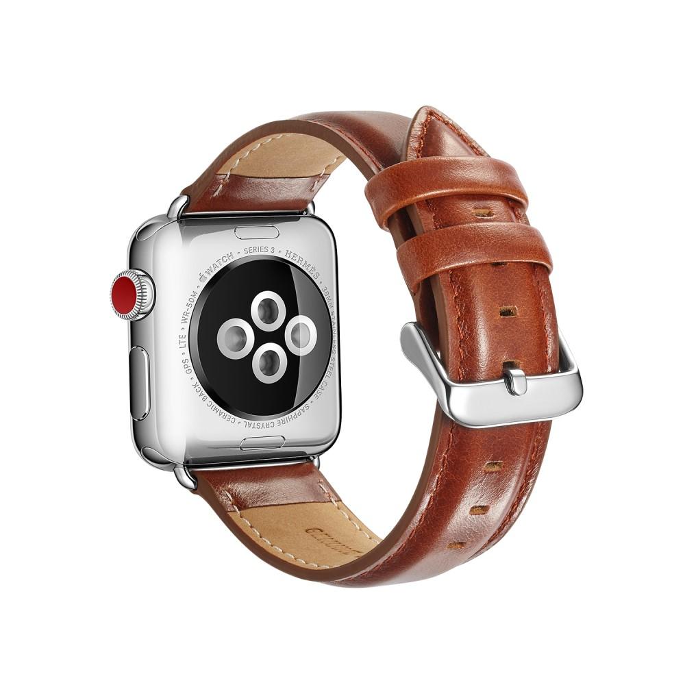 Premium Leather Watch Band Apple Watch 45mm Series 8 Cognac