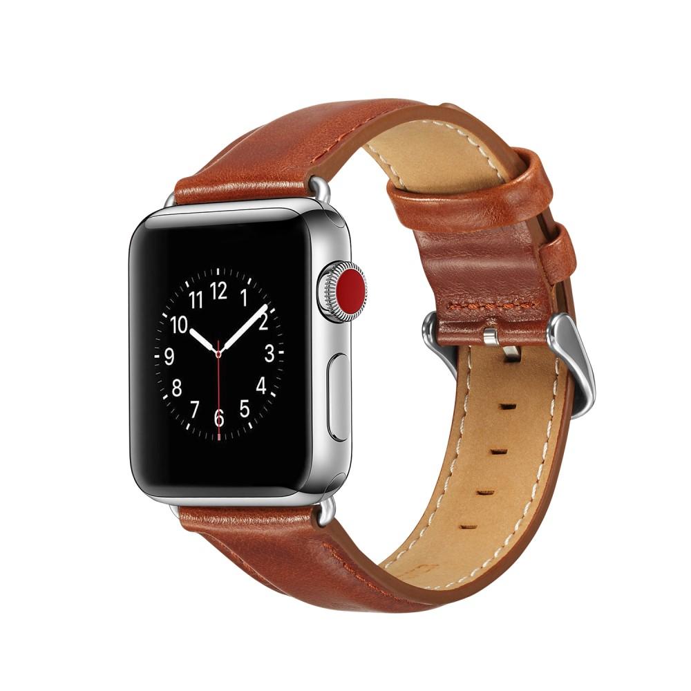 Premium Leather Watch Band Apple Watch 45mm Series 7 Cognac