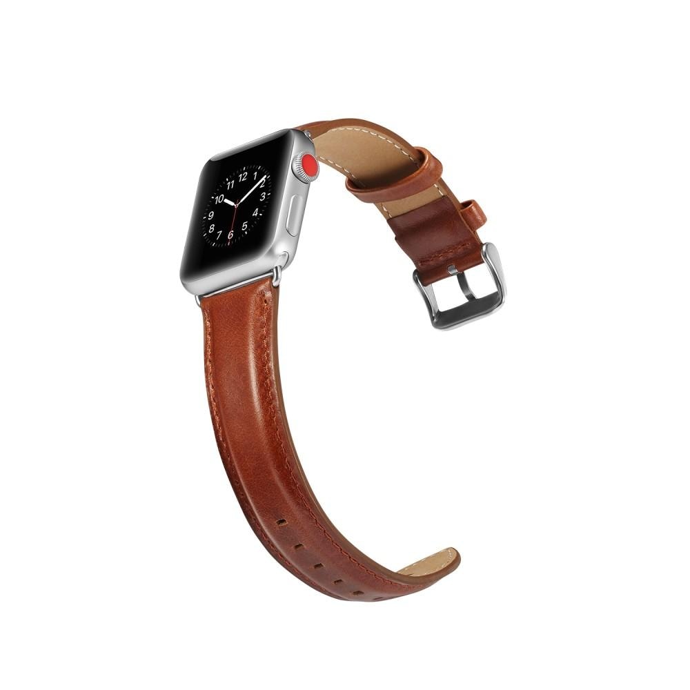 Premium Leather Watch Band Apple Watch 45mm Series 8 Cognac