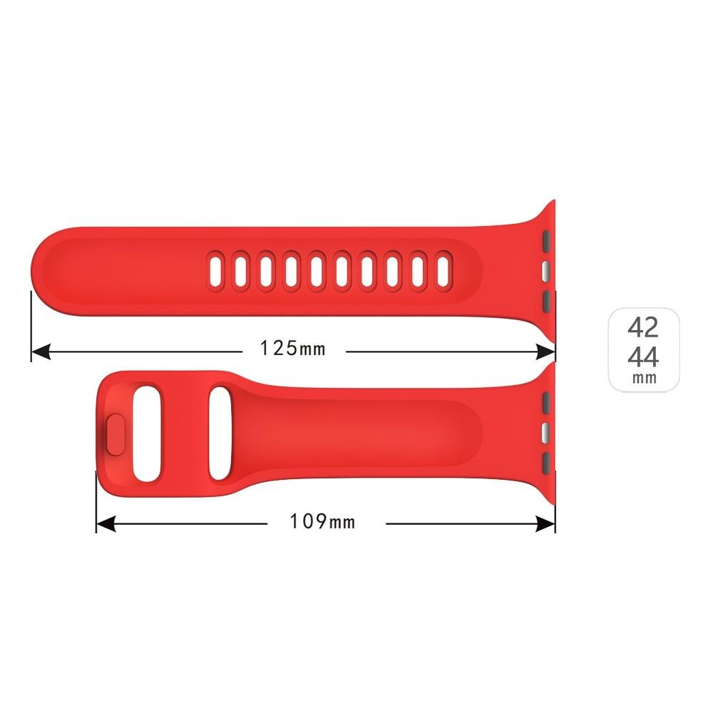 Silikonearmbånd Apple Watch 42/44/45 mm rød