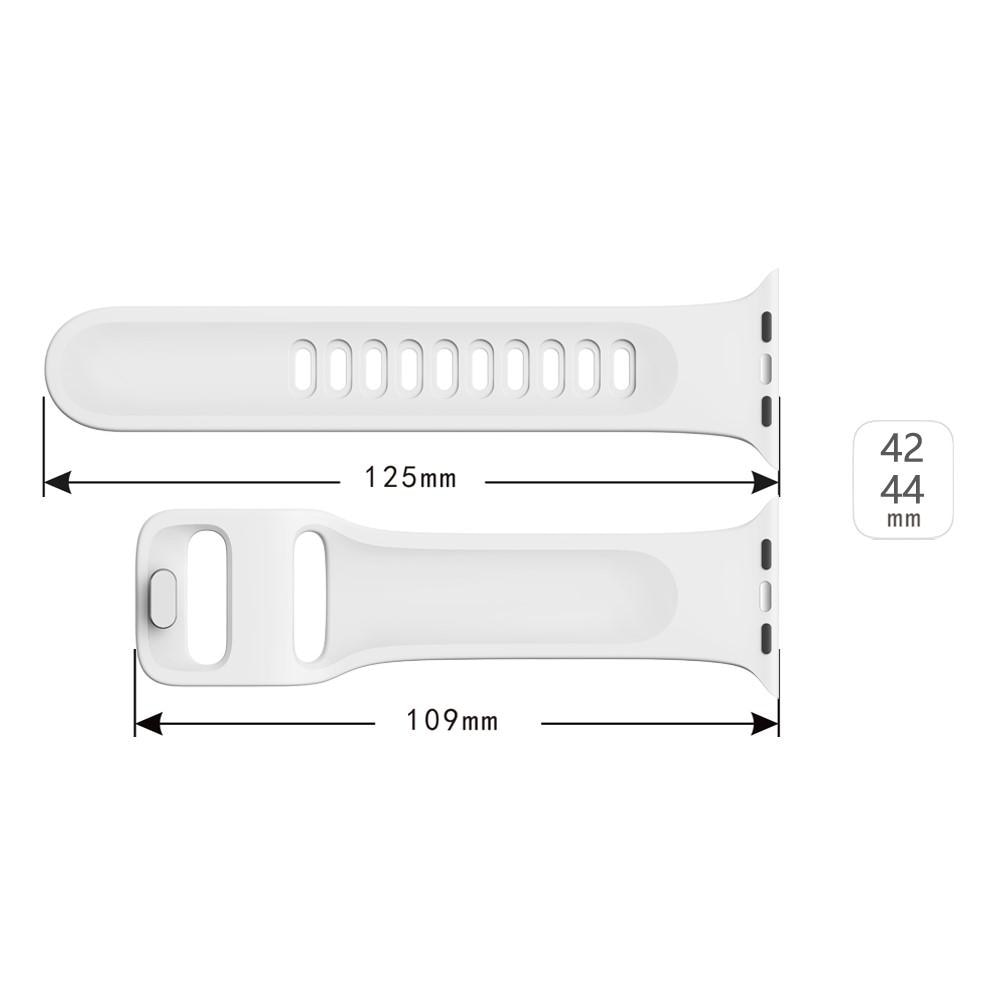 Silikonearmbånd Apple Watch 42/44/45 mm hvid