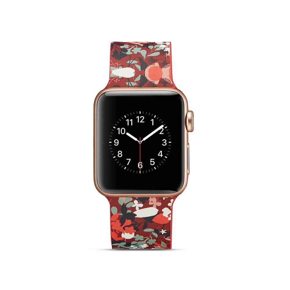 Silikonearmbånd Apple Watch 42/44/45 mm rød blomster