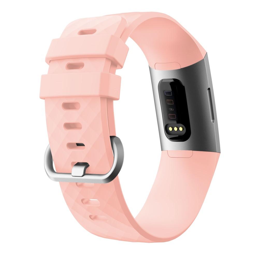 Rem af silikone til Fitbit Charge 3/Charge 4 Lyserød