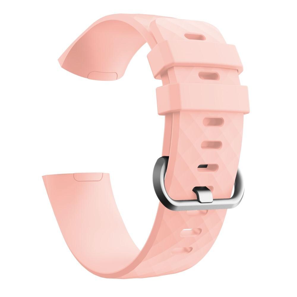 Rem af silikone til Fitbit Charge 3/Charge 4 Lyserød