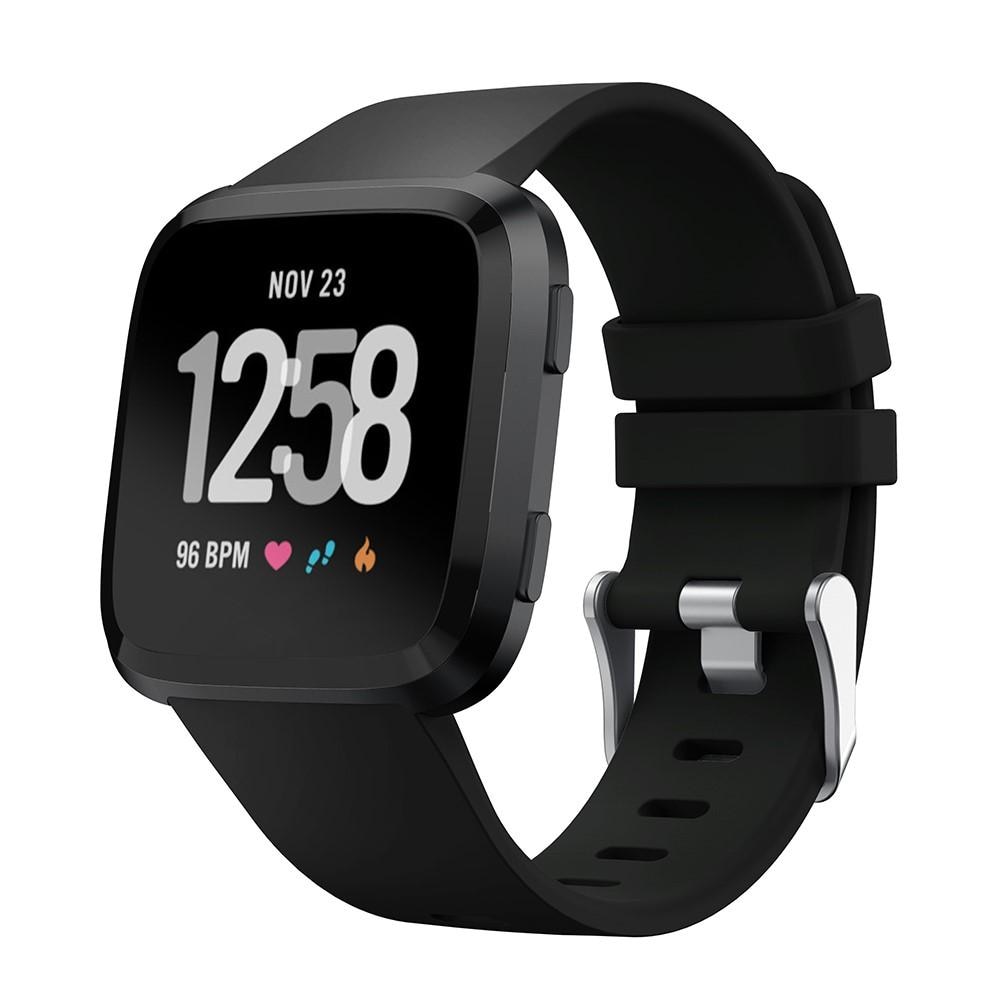 Rem af silikone til Fitbit Versa/Versa 2 sort