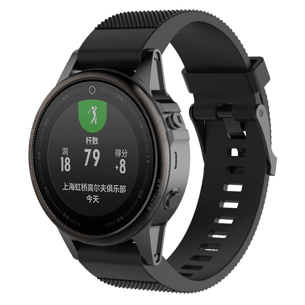 Rem af silikone til Garmin Fenix 5S/5S Plus sort