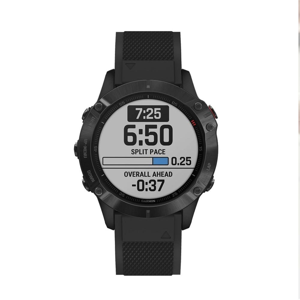 Rem af silikone til Garmin Fenix 6 Pro sort