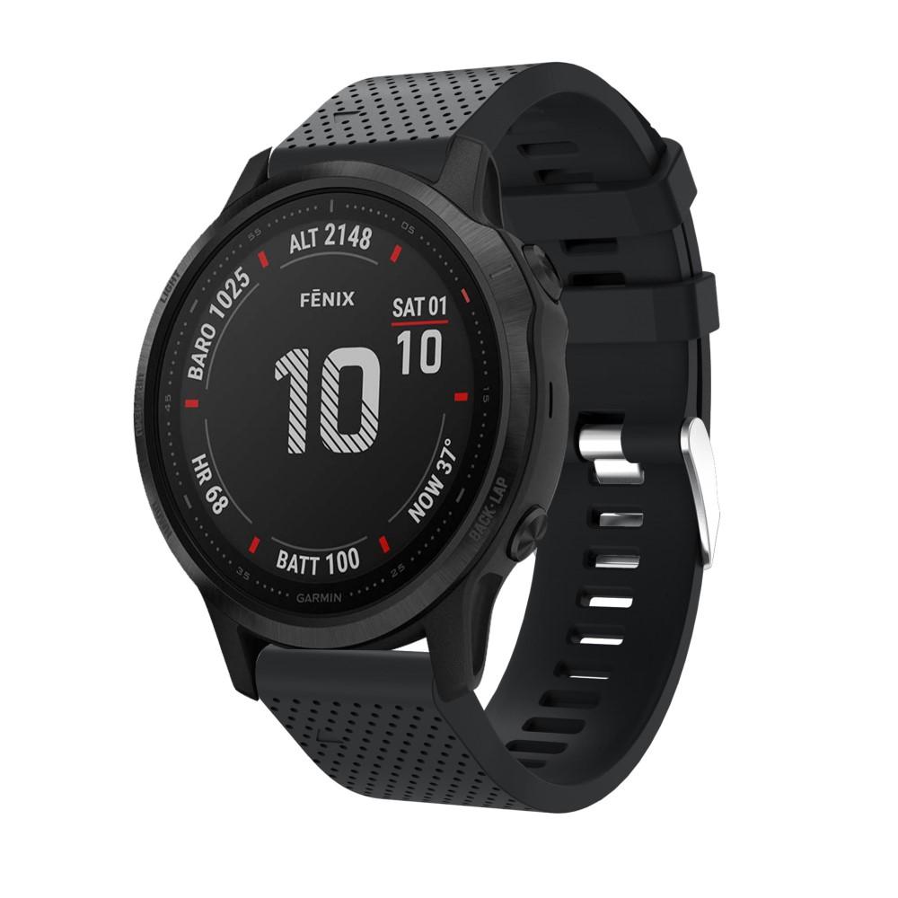 Rem af silikone til Garmin Fenix 6S sort