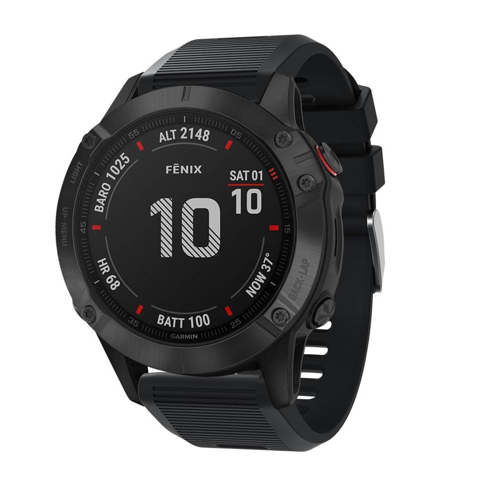 Rem af silikone til Garmin Fenix 6X sort