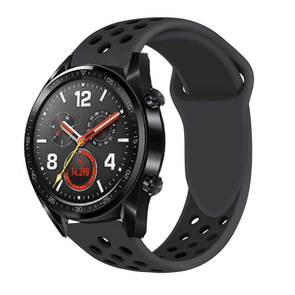 Silikonearmbånd Sport Huawei Watch GT/GT 2 46mm/GT 2 Pro sort