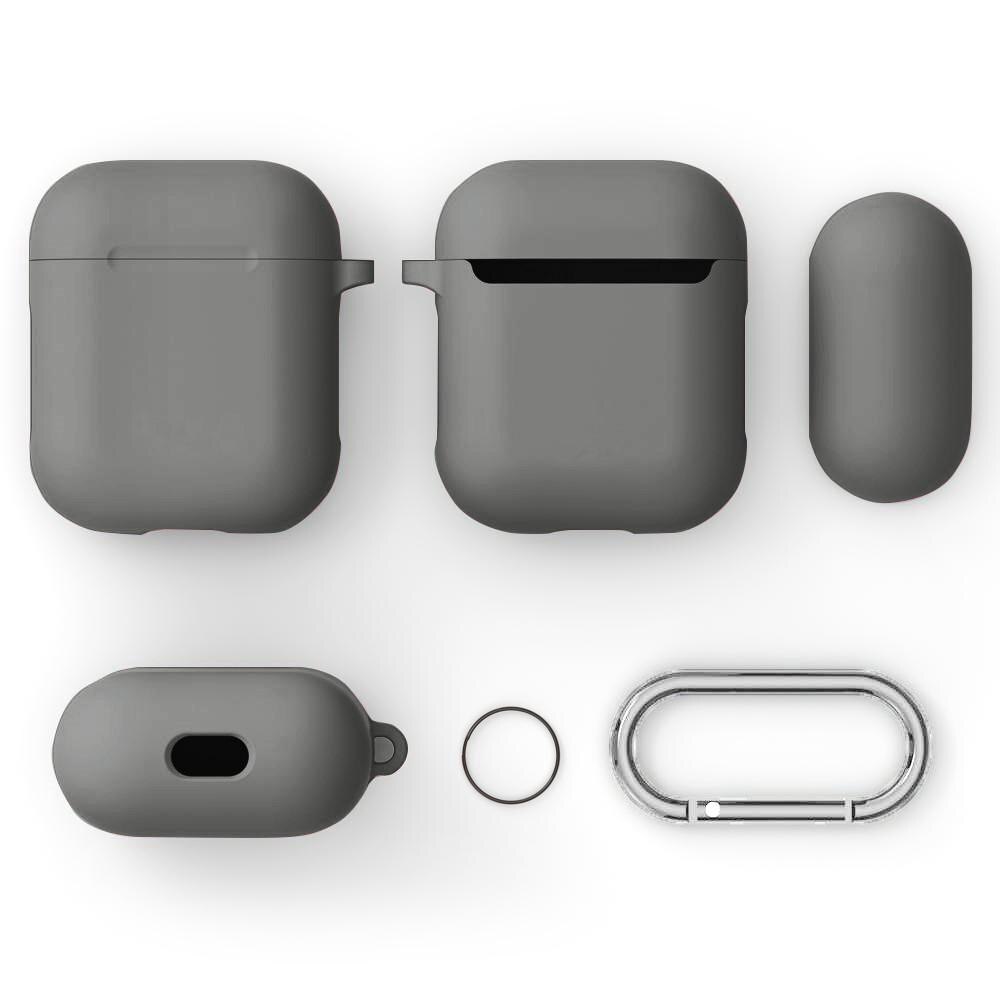 Silikonecover med karabinhage Apple AirPods grå