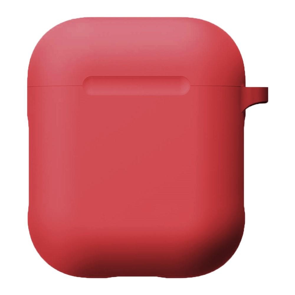 Silikonecover med karabinhage Apple AirPods rød