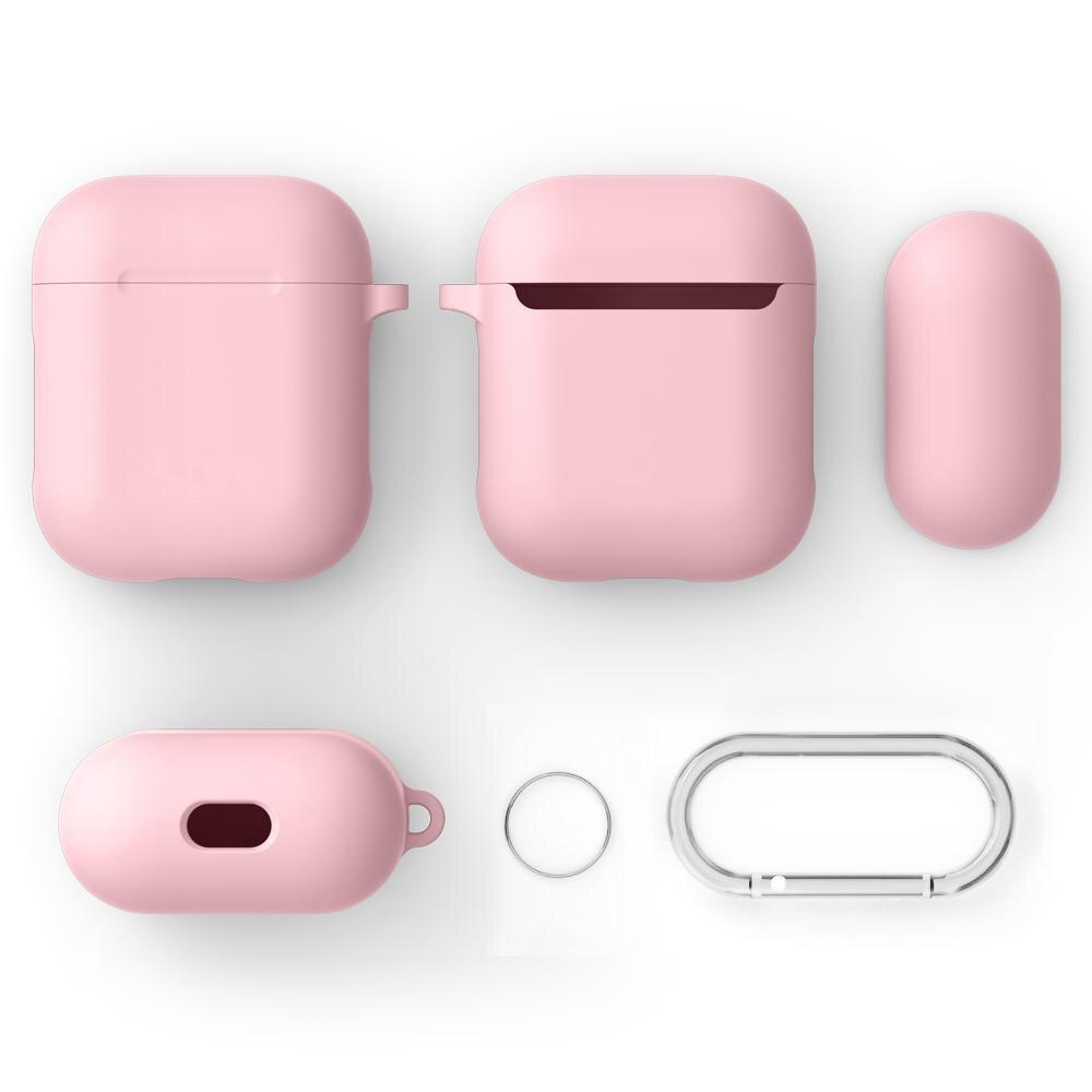 Silikonecover med karabinhage Apple AirPods lyserød