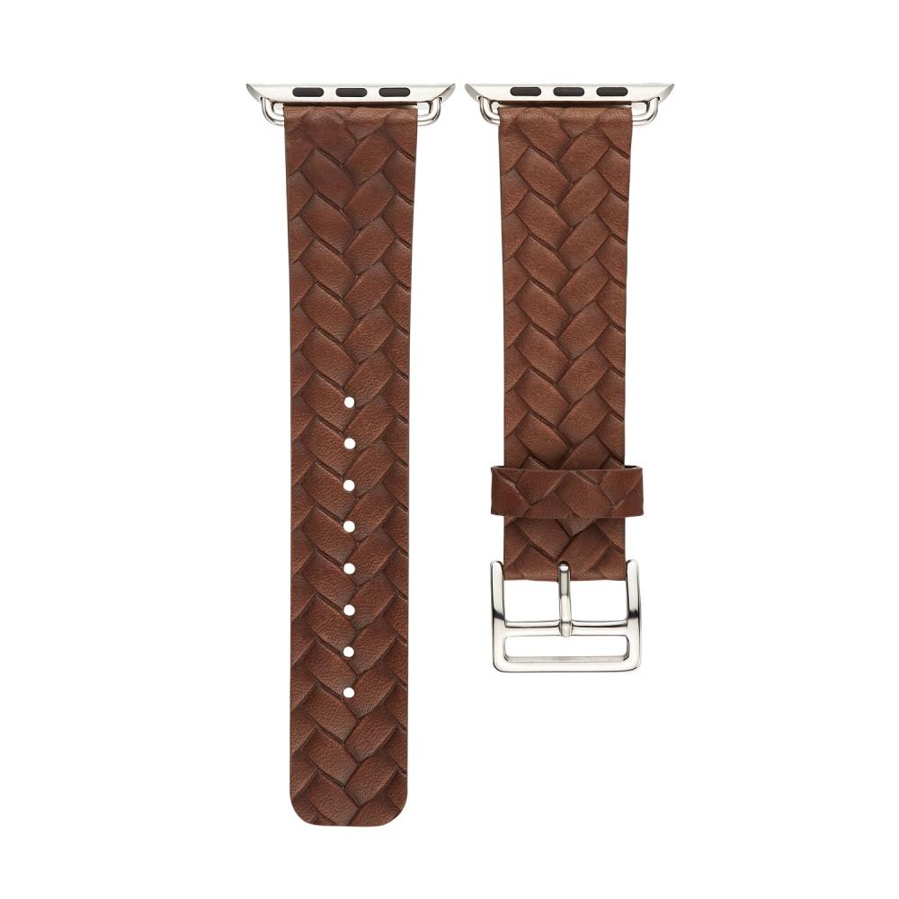 Woven Leather Band Apple Watch 42/44/45 mm Brown