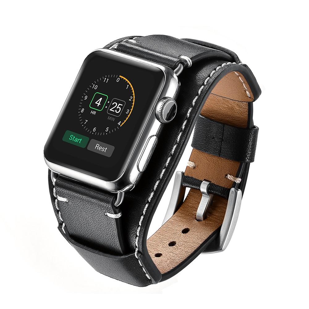 Brett Læderrem Apple Watch SE 44mm sort