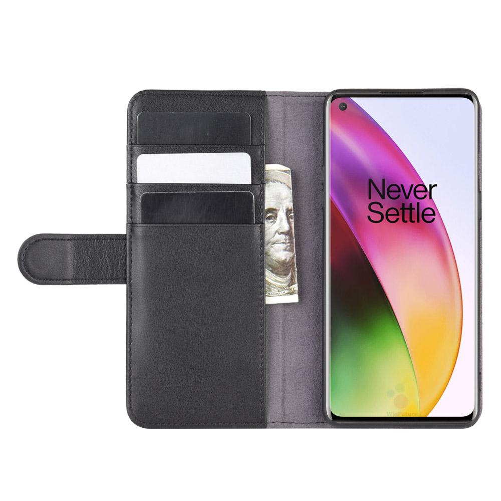 Ægte Læderetui  OnePlus 8 Sort