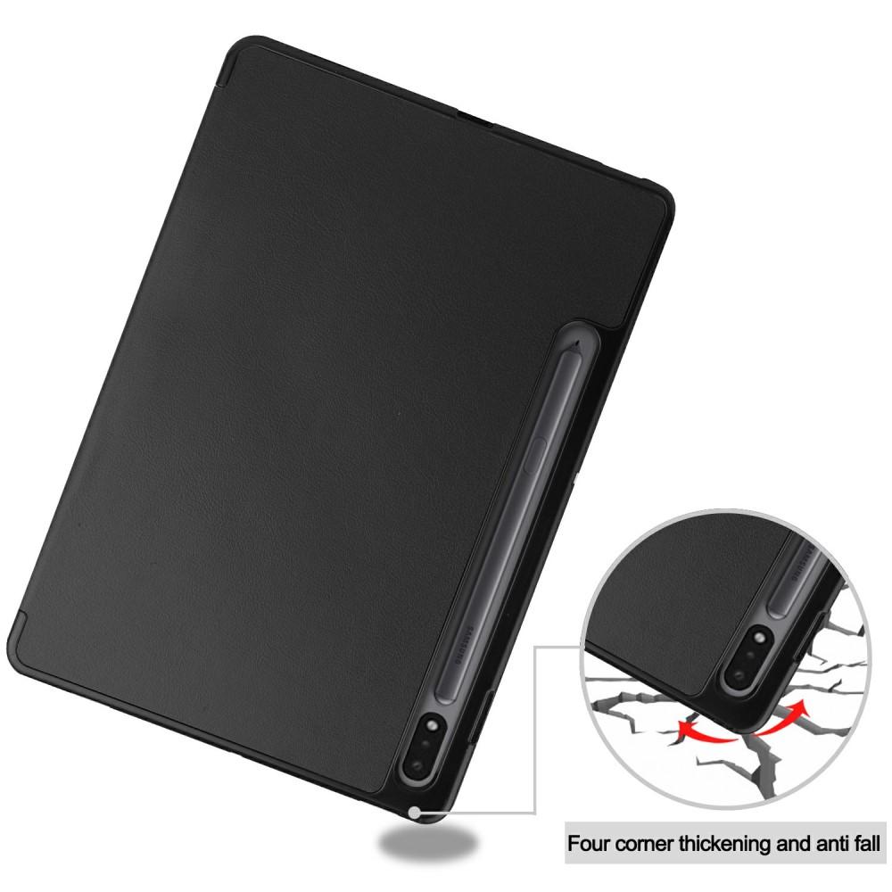 Etui Tri-fold med S Pen-holder Galaxy Tab S7/S8 sort