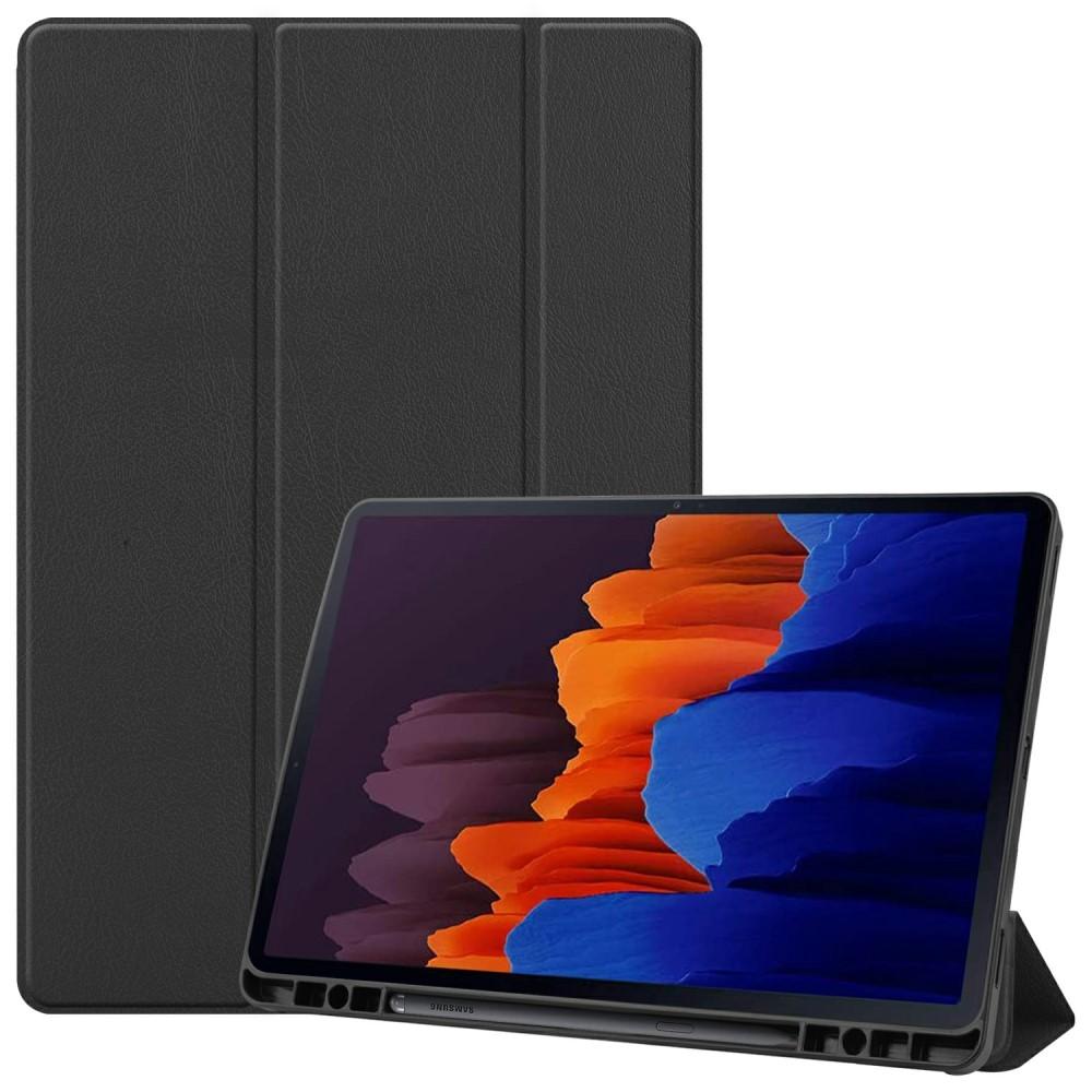 Etui Tri-fold med S Pen-holder Galaxy Tab S7 Plus/S8 Plus 12.4 sort