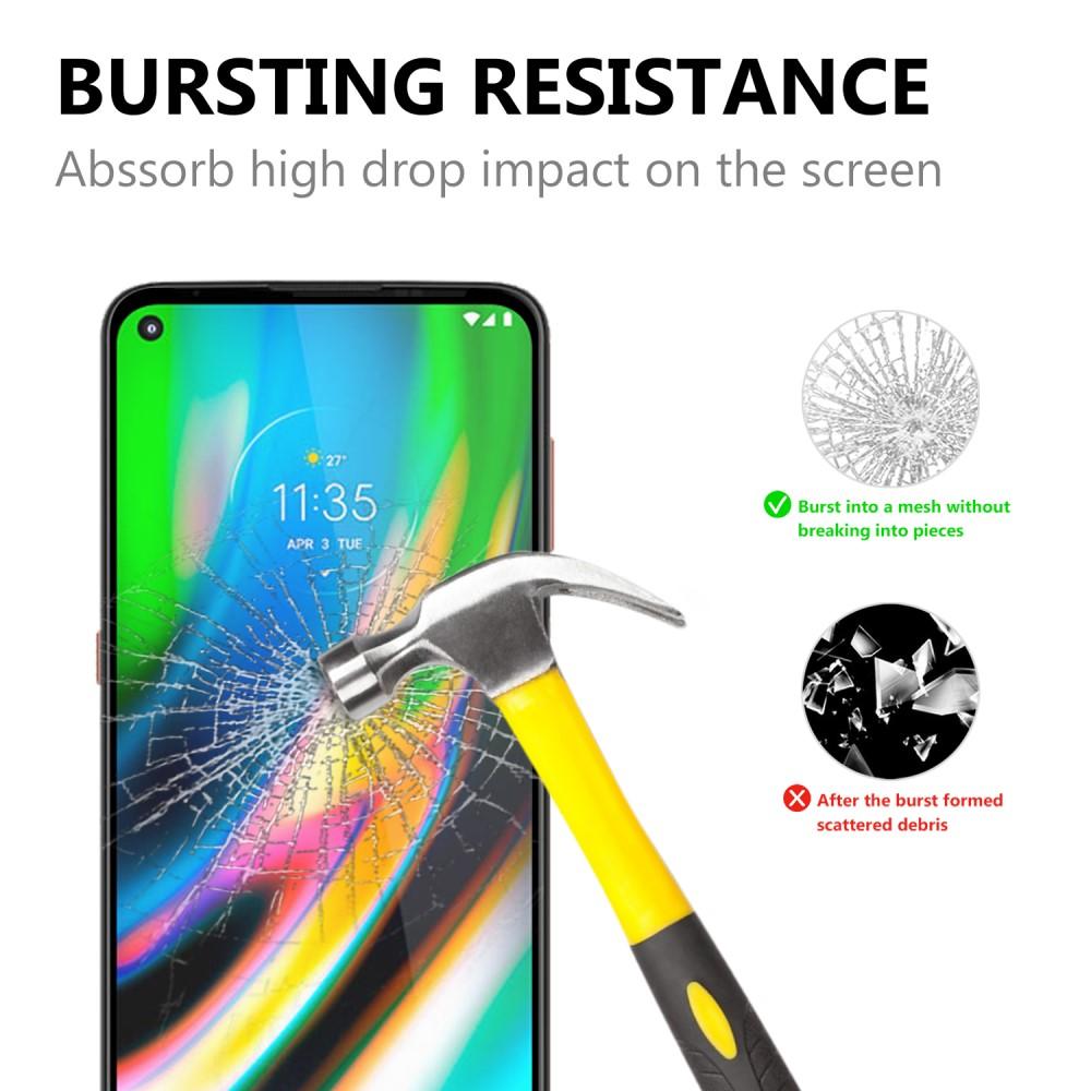 Full-fit Hærdet Glas Skærmbeskytter Motorola Moto G9 Plus sort