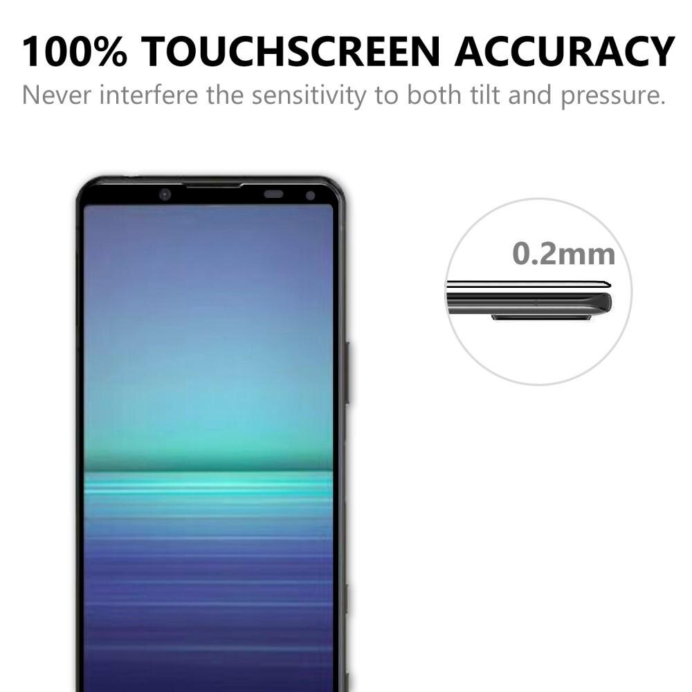 Full-fit Hærdet Glas Skærmbeskytter Sony Xperia 5 II sort