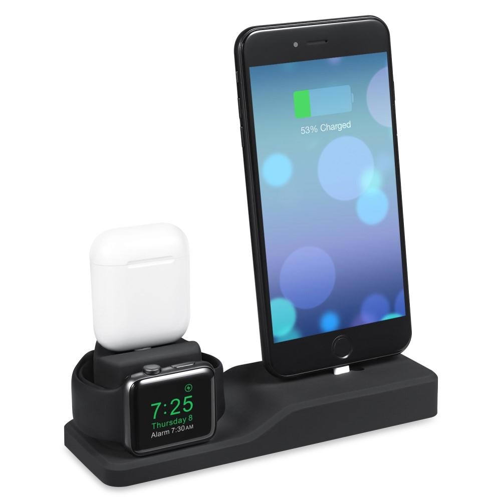 Ladestander 3-i-1 Apple AirPods/Watch/iPhone sort