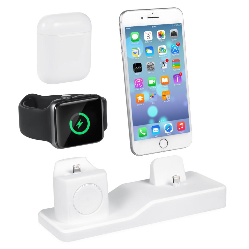 Ladestander 3-i-1 Apple AirPods/Watch/iPhone hvid