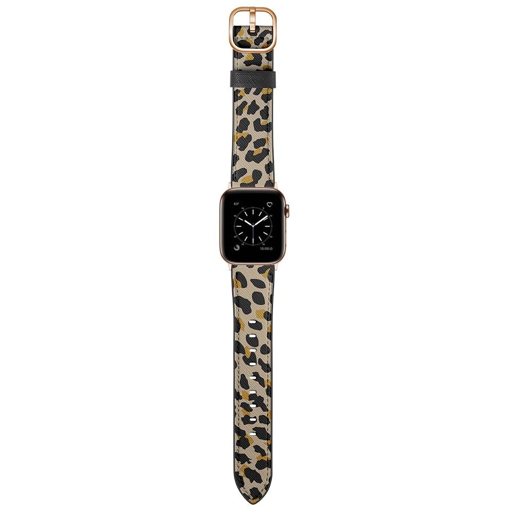 Læderrem Apple Watch 42/44/45 mm leopard