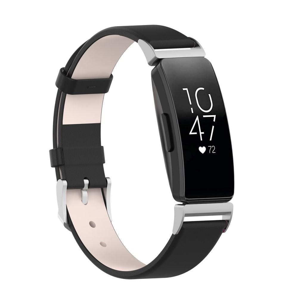 Læderrem Fitbit Inspire/Inspire HR/Inspire 2 sort