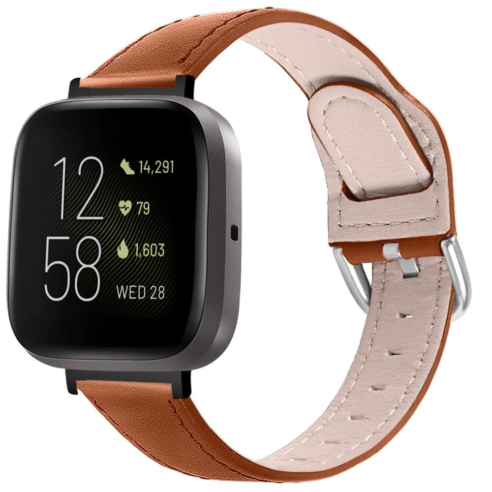 Læderrem Fitbit Versa 3/Sense brun