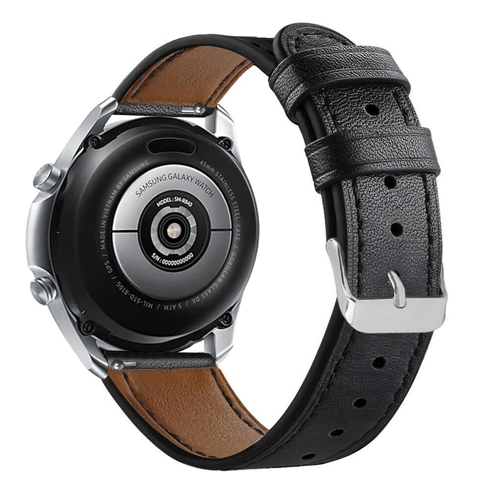 Læderrem Samsung Galaxy Watch 3 45mm sort