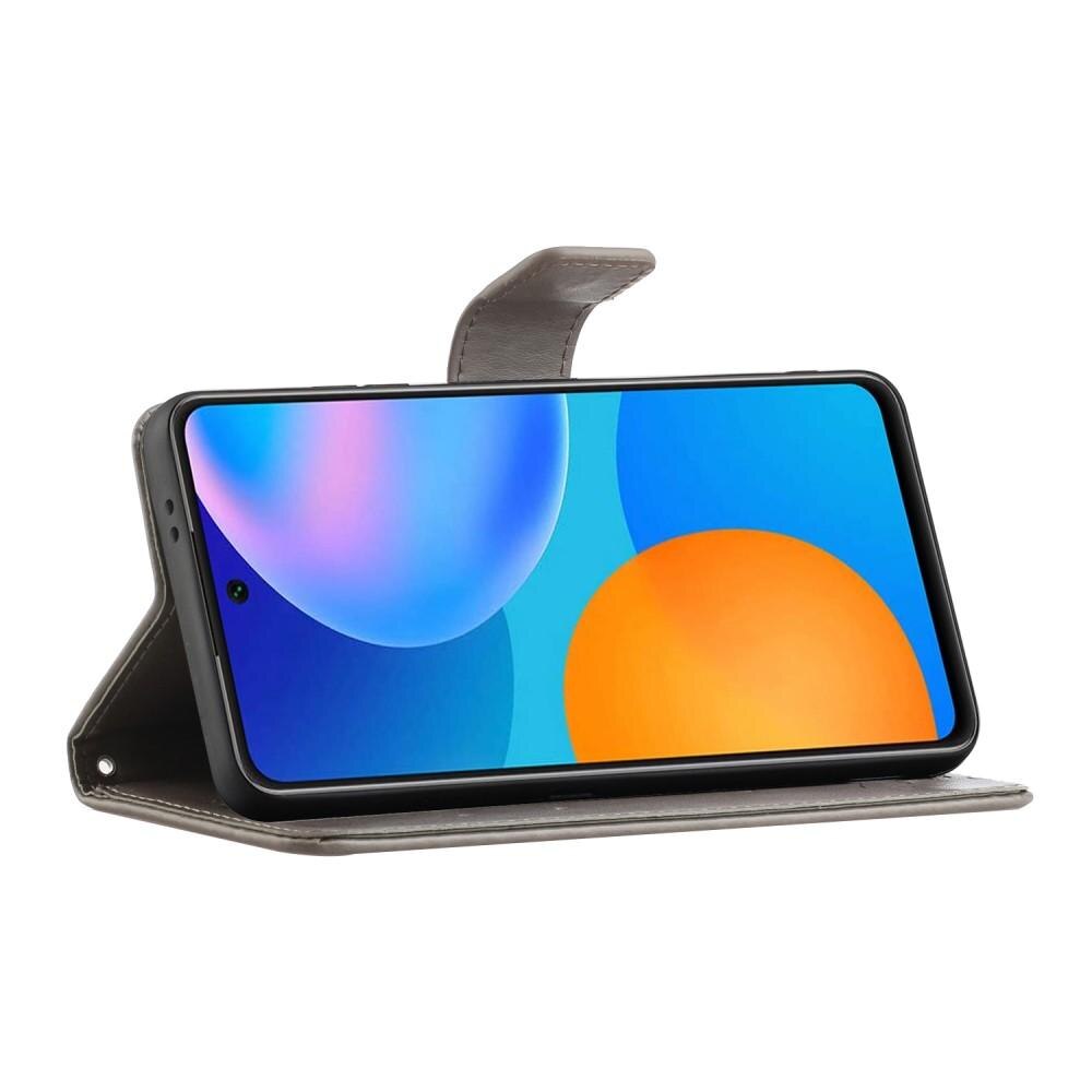 Læderetui Sommerfugle Samsung Galaxy S21 FE Grå