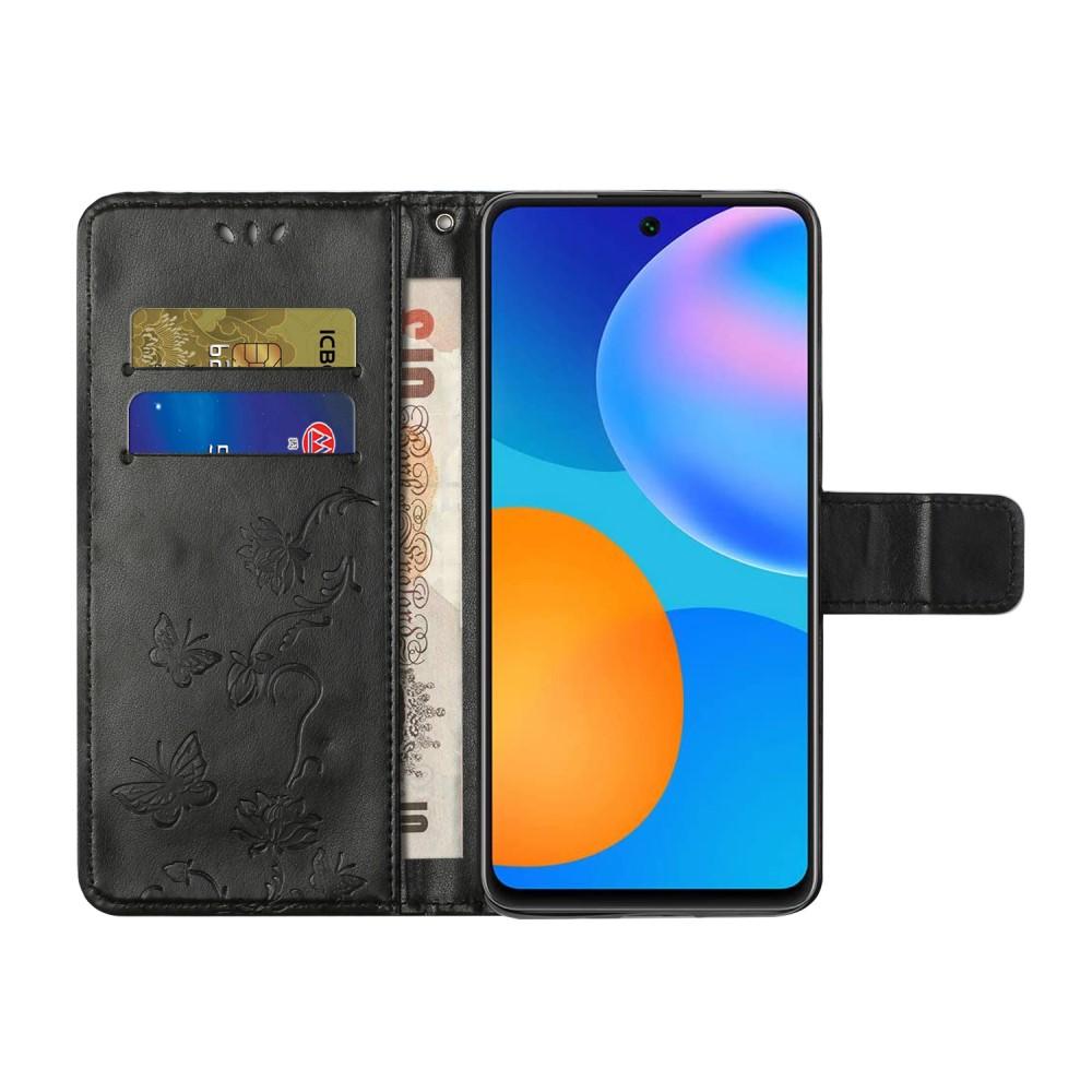 Læderetui Sommerfugle Samsung Galaxy S21 FE Sort