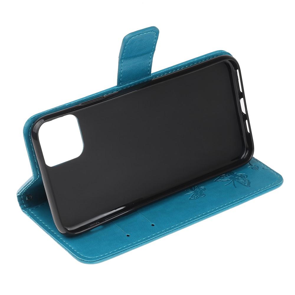 Læderetui Sommerfugle iPhone 12 Mini Blå