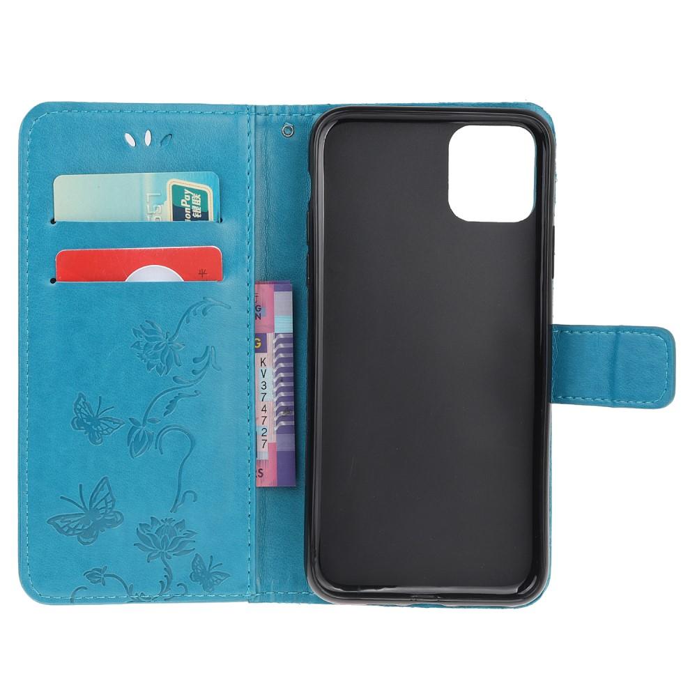 Læderetui Sommerfugle iPhone 12 Mini Blå