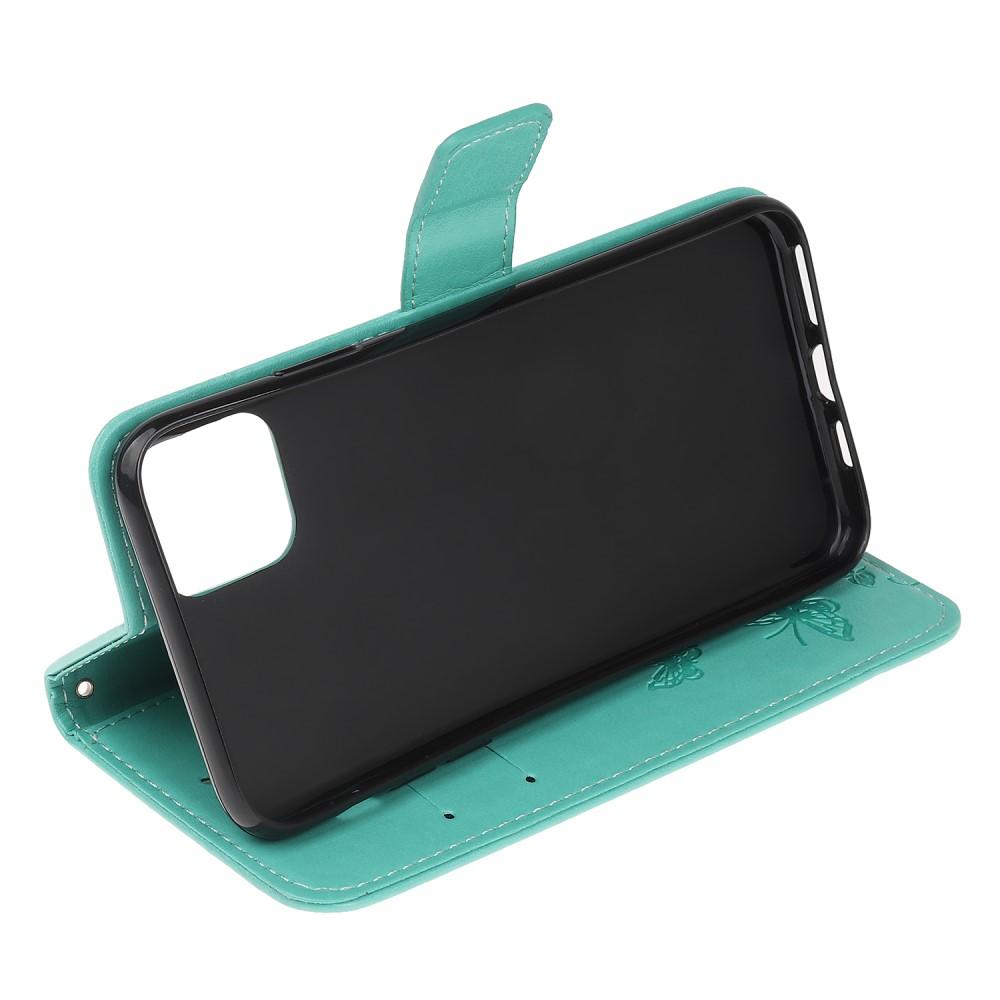 Læderetui Sommerfugle Apple iPhone 12 Mini Grøn