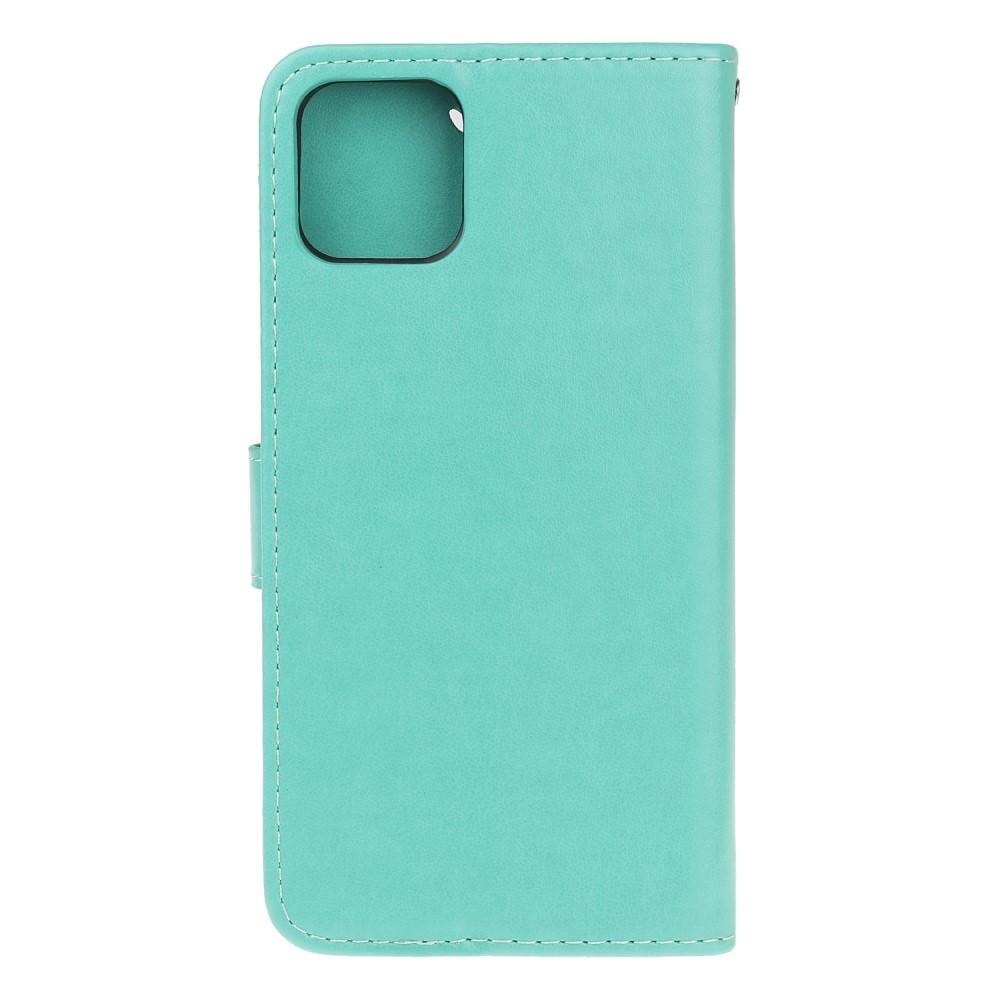 Læderetui Sommerfugle Apple iPhone 12 Mini Grøn