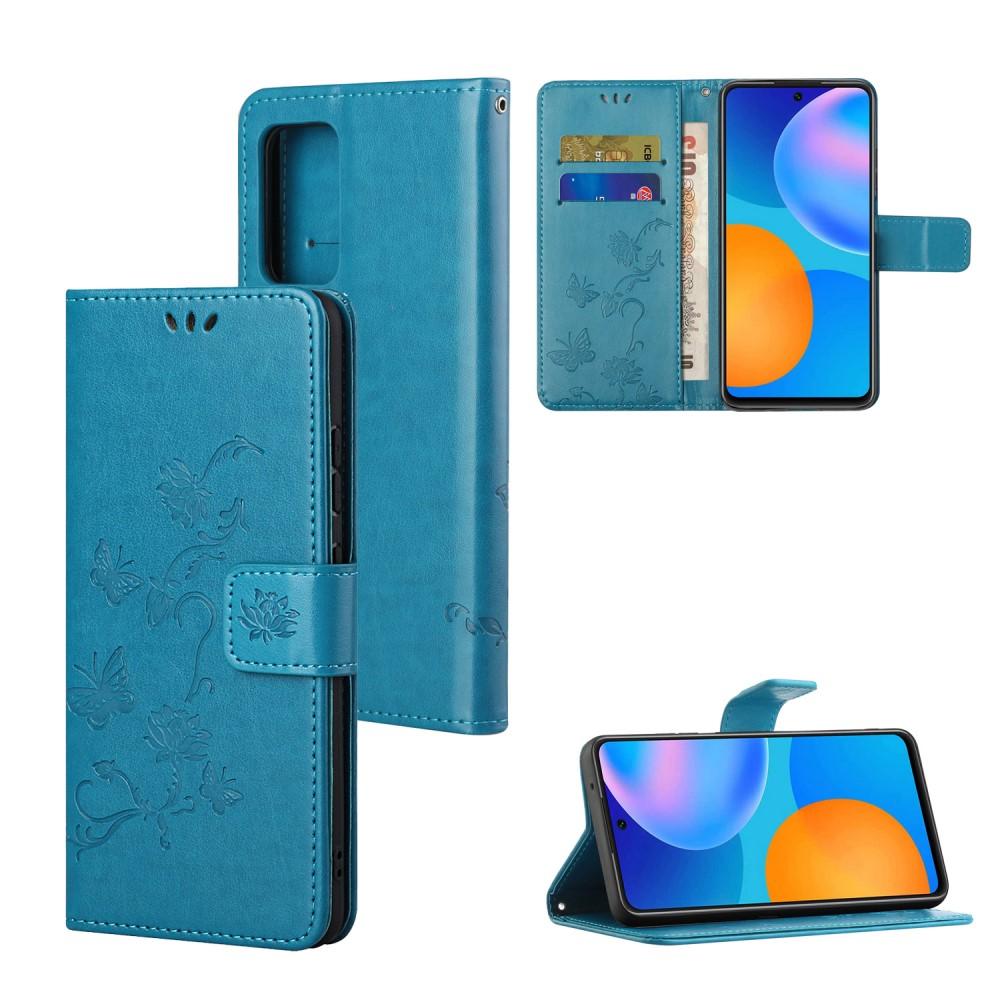 Læderetui Sommerfugle Xiaomi Redmi Note 10 Pro Blå