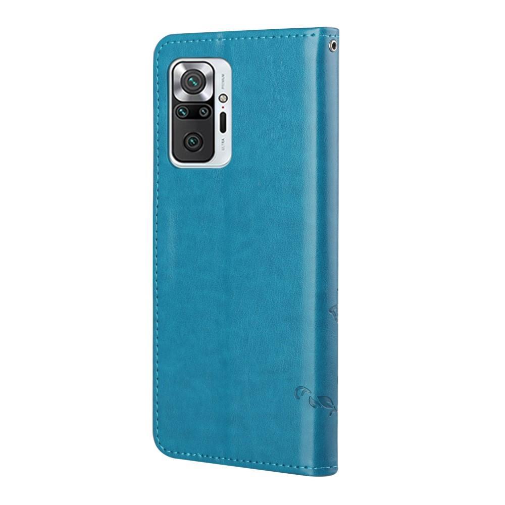 Læderetui Sommerfugle Xiaomi Redmi Note 10 Pro Blå