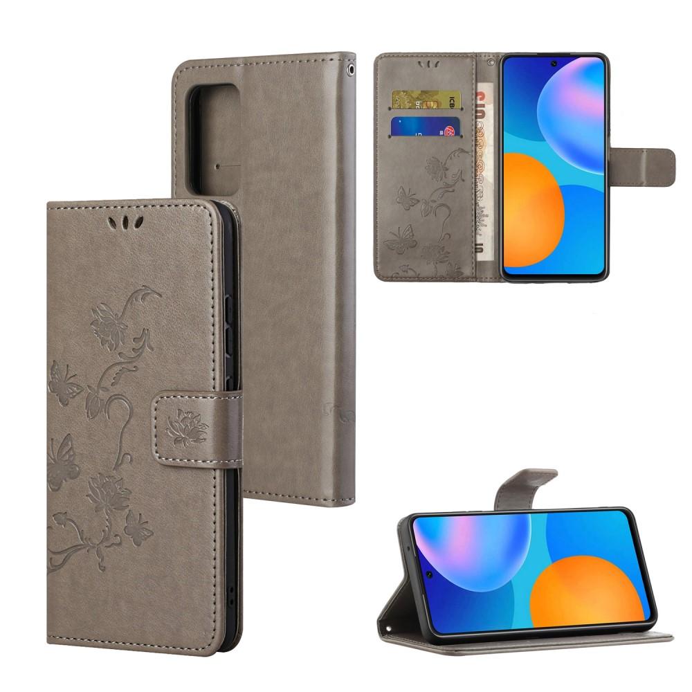 Læderetui Sommerfugle Xiaomi Redmi Note 10 Pro Grå