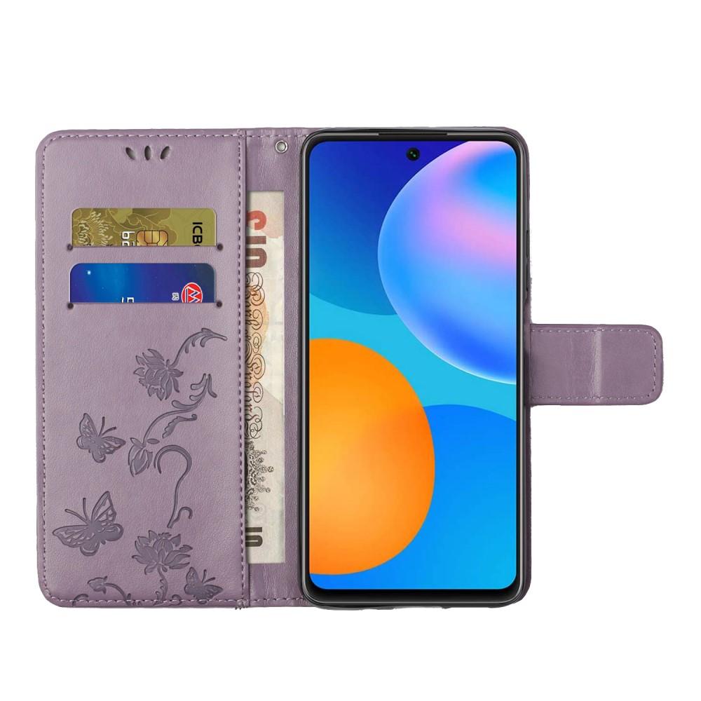 Læderetui Sommerfugle Xiaomi Redmi Note 10 Pro lila
