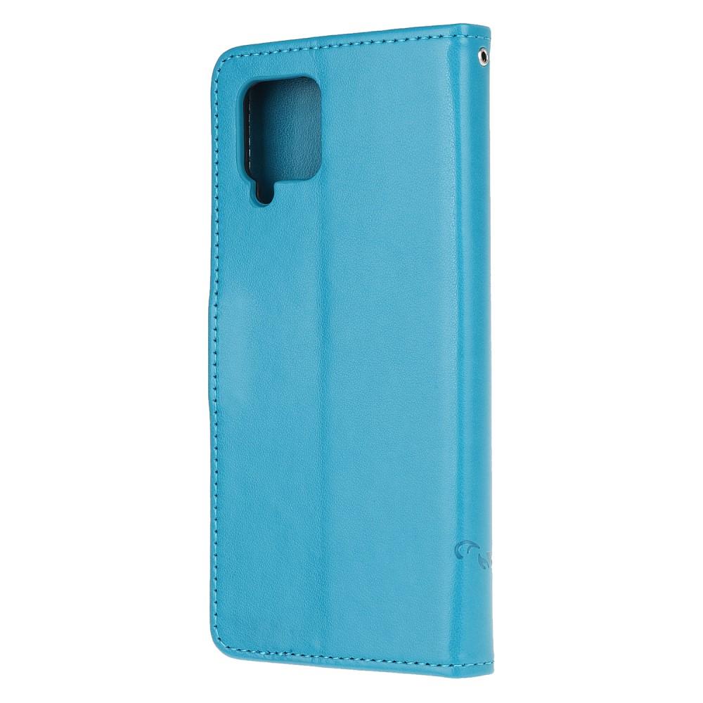 Læderetui Sommerfugle Samsung Galaxy A12 5G Blå