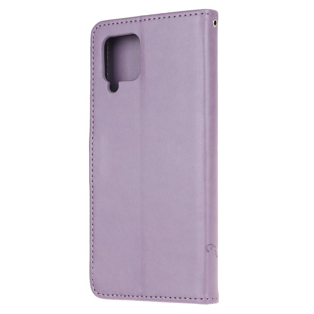 Læderetui Sommerfugle Samsung Galaxy A12 5G Lilla