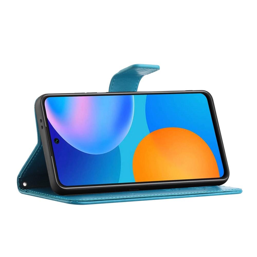 Læderetui Sommerfugle Samsung Galaxy A52/A52s blå