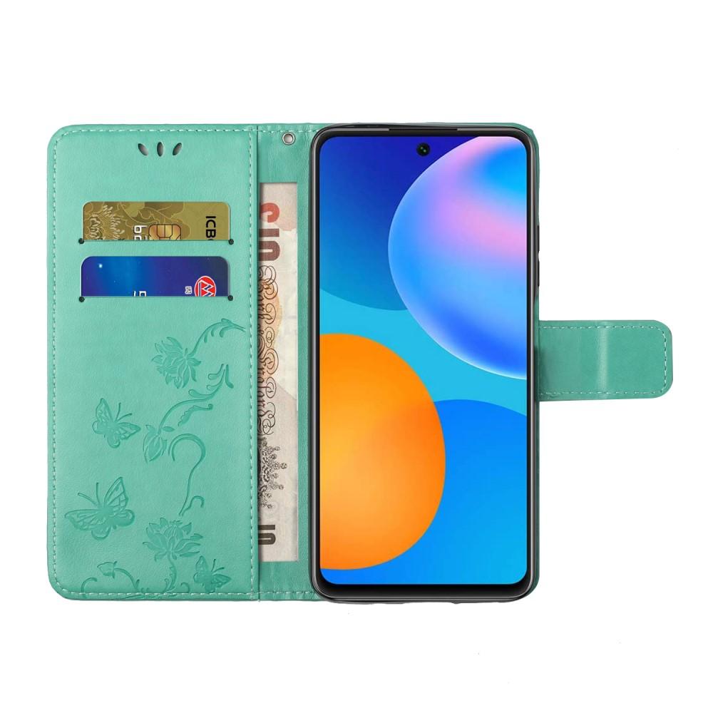 Læderetui Sommerfugle Samsung Galaxy S21 Grøn