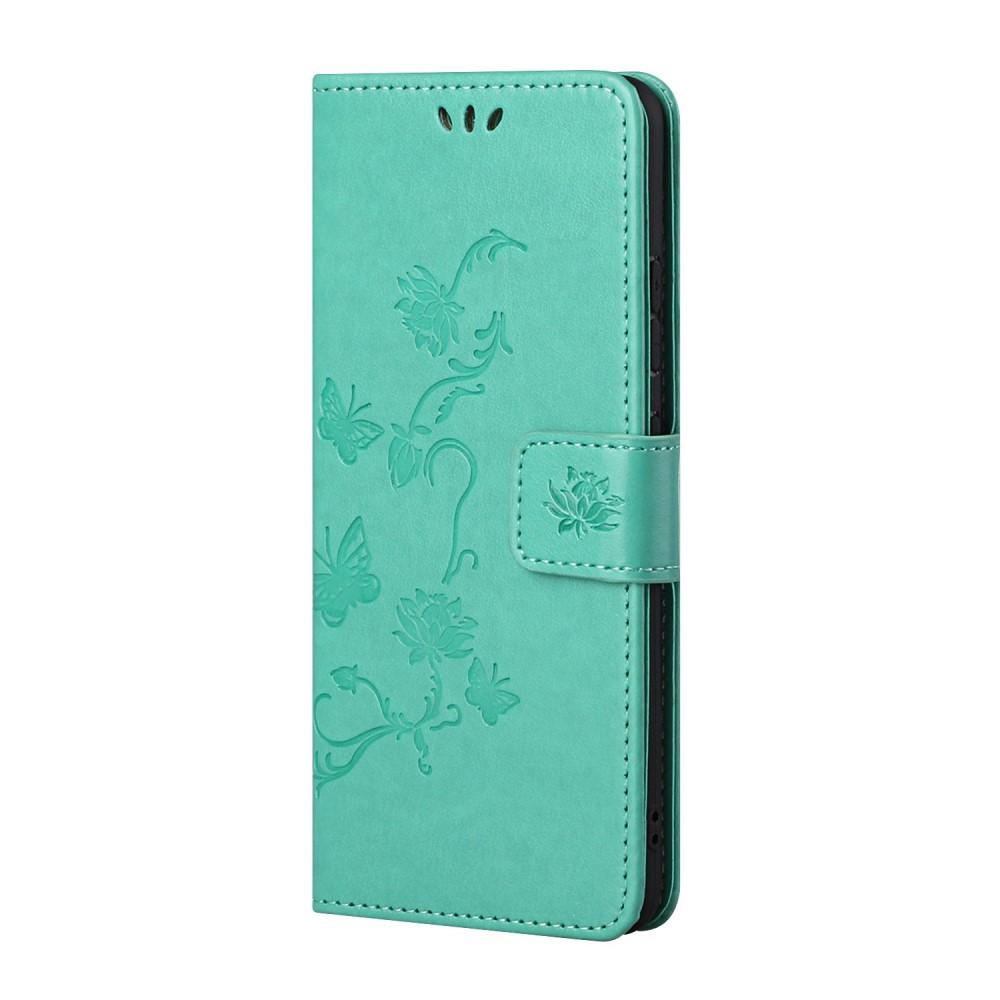 Læderetui Sommerfugle Samsung Galaxy S21 Grøn