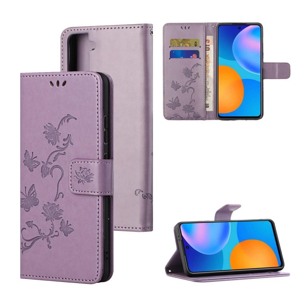 Læderetui Sommerfugle Samsung Galaxy S21 Plus Lilla