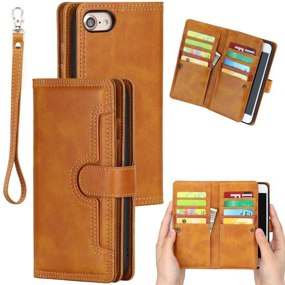 Læder multi-slot tegnebog iPhone cognac - online