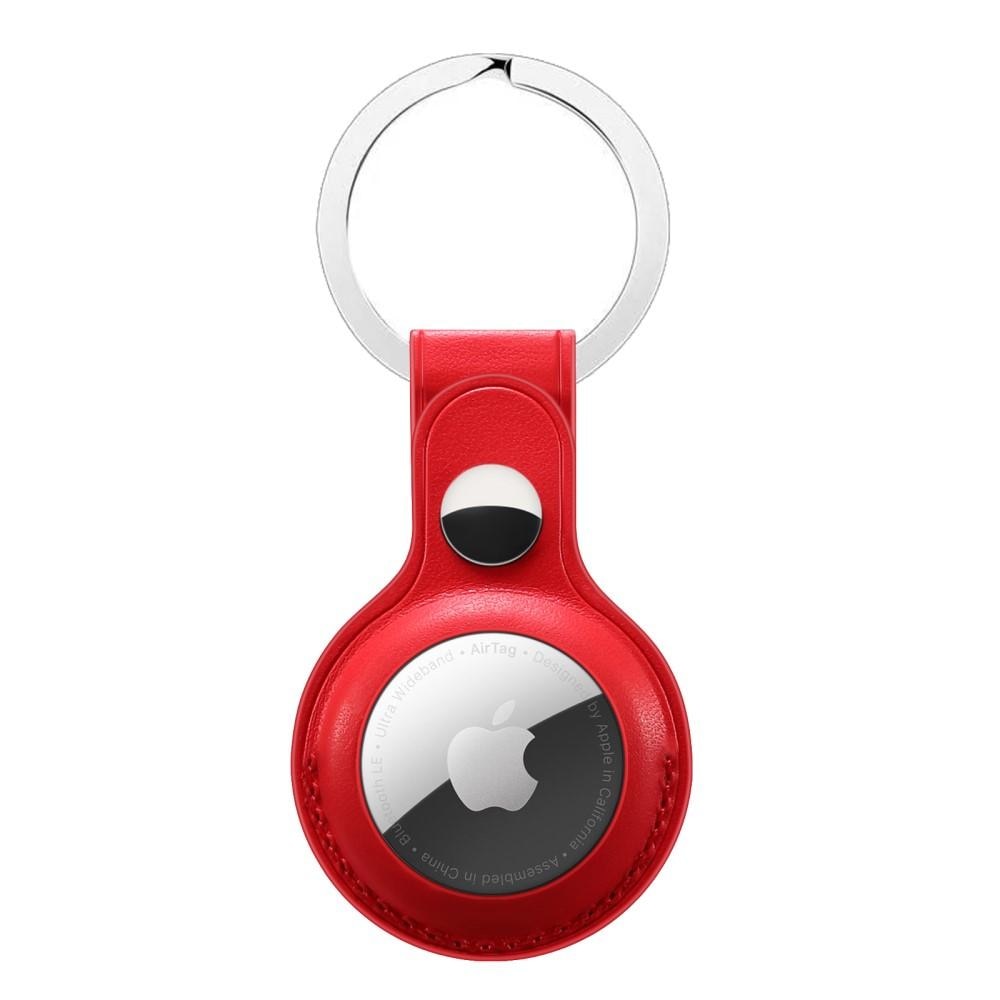 Nøglering Læder Apple AirTag rød